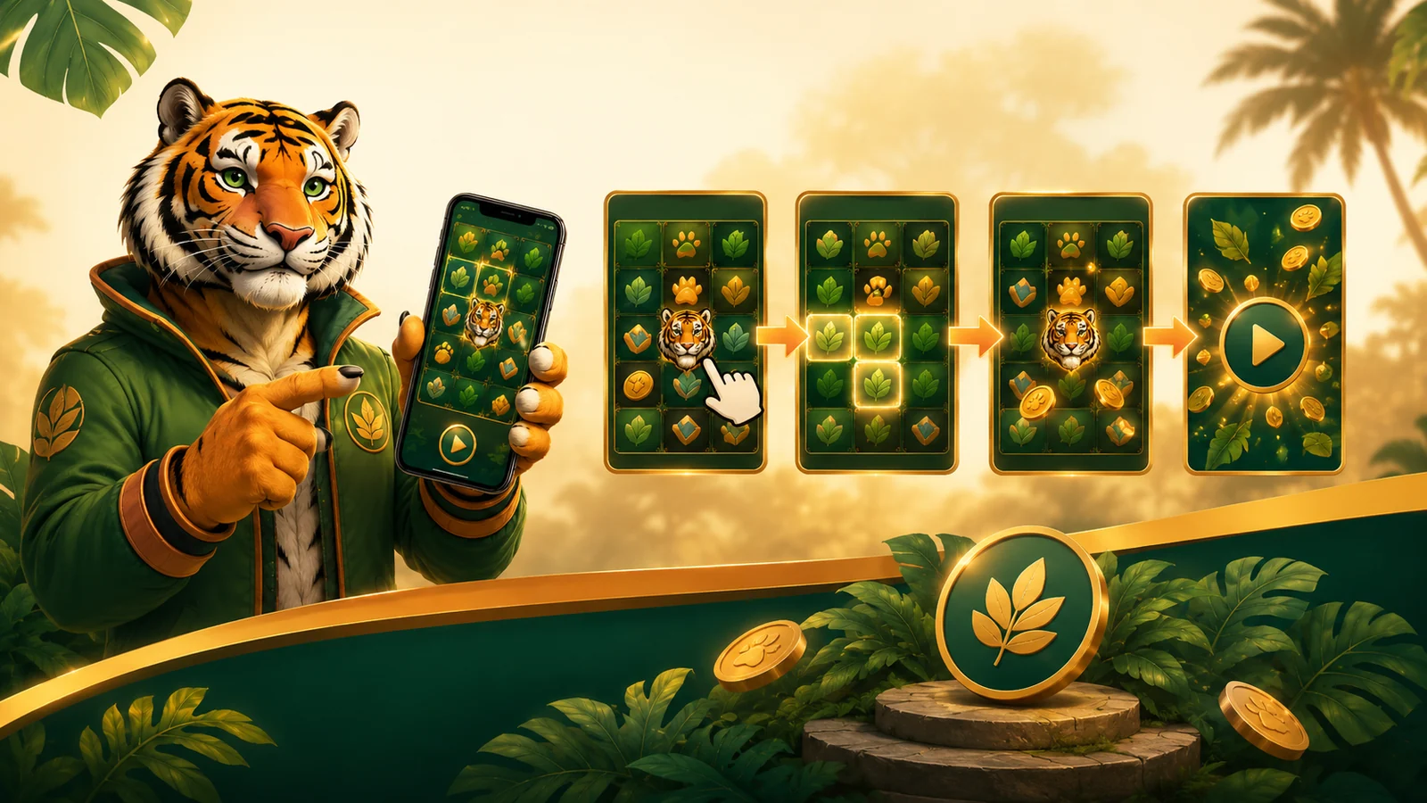 Sequência visual de como uma rodada do jogo pode ser apresentada